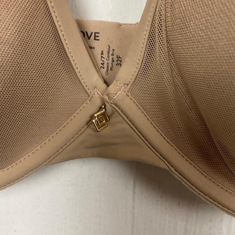 ThirdLove 24/7 Classic Contour Plunge Bra Women's 32F Beige Underwire - Picture 2 of 6